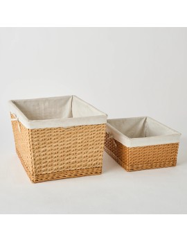 Set of 2 KOK rattan baskets, unique vintage pieces