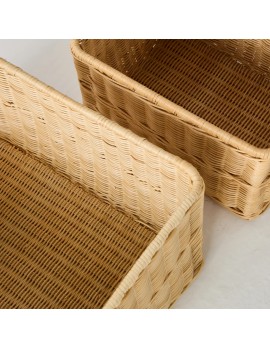 Set of 2 rectangular rattan baskets, unique vintage pieces from Kok Maison 2