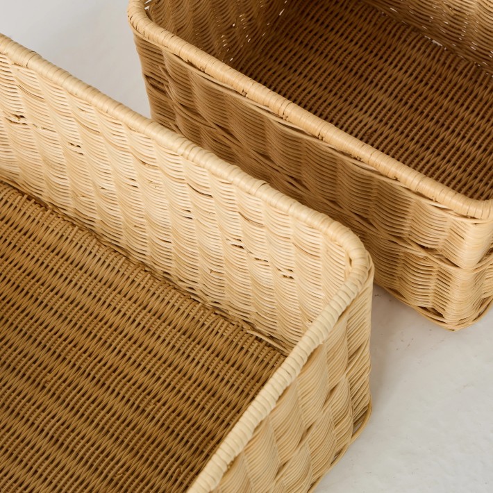 Deep view of vintage baskets from the archives of Kok Maison workshops
