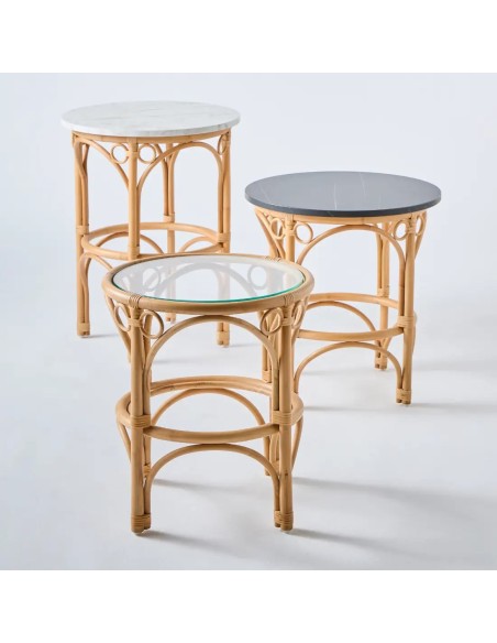 Ensemble tables basses en canne de rotin collection gingko