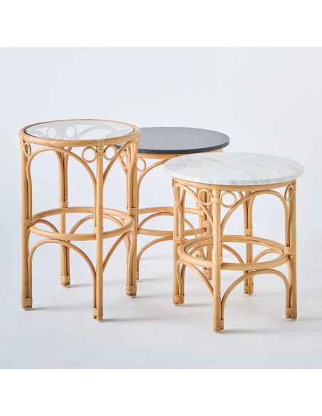 Set of coffee tables, small and large models, GINGKO collection with glass or laminate top
