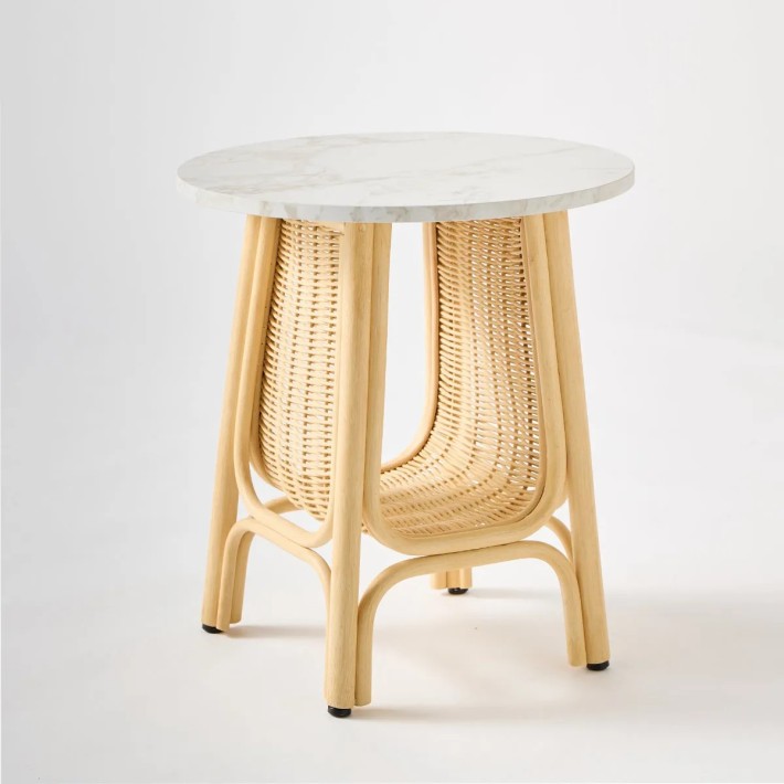 Table basse CORRIDOR collection ORCHID EDITION avec plateau stratifié effet marbre blanc