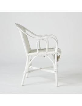 White lacquered woven rattan armchair from the Primavera collection 2