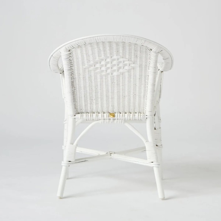 vue de dos fauteuil laqué blanc PRIMAVERA 100% rotin kok maison