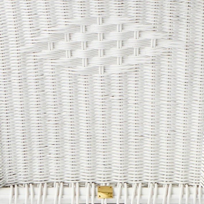 Tressage motif damier fauteuil primavera rotin laqué blanc