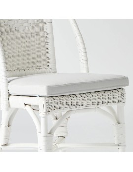 Coussin d'assise pour chaise en rotin laqué blanc collection Primavera 2