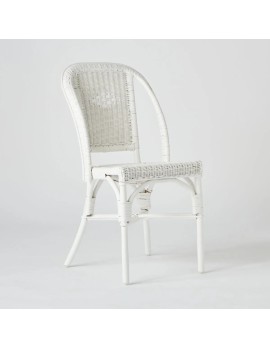 White lacquered woven rattan chair from the Primavera collection for KOK Maison