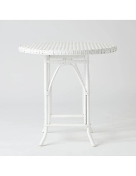 Table en rotin tressé laqué blanc Primavera 2