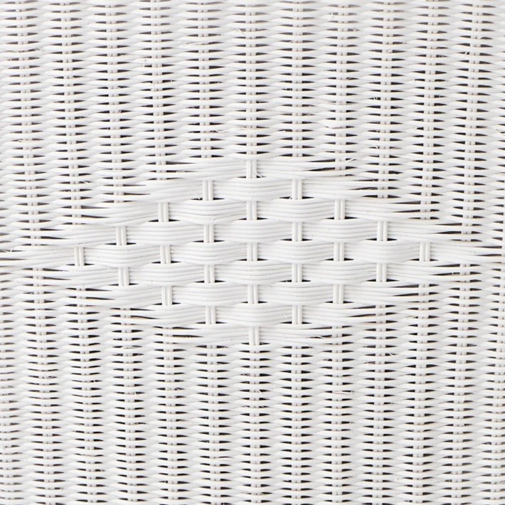 Tressage rotin laqué blanc motif "diamant" collection primavera