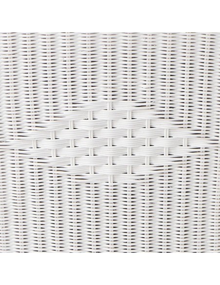 White lacquered rattan weave with diamond pattern, Primavera collection