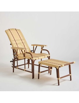 Outdoor chaise longue in woven resin from the Belle Epoque collection at Kok maison