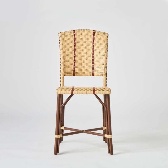 Front view of BELLE EPOQUE collection outdoor chair in imitation rattan resin