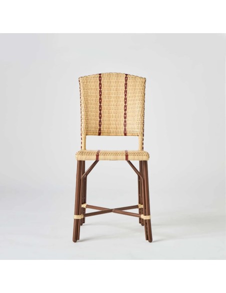Front view of BELLE EPOQUE collection outdoor chair in imitation rattan resin