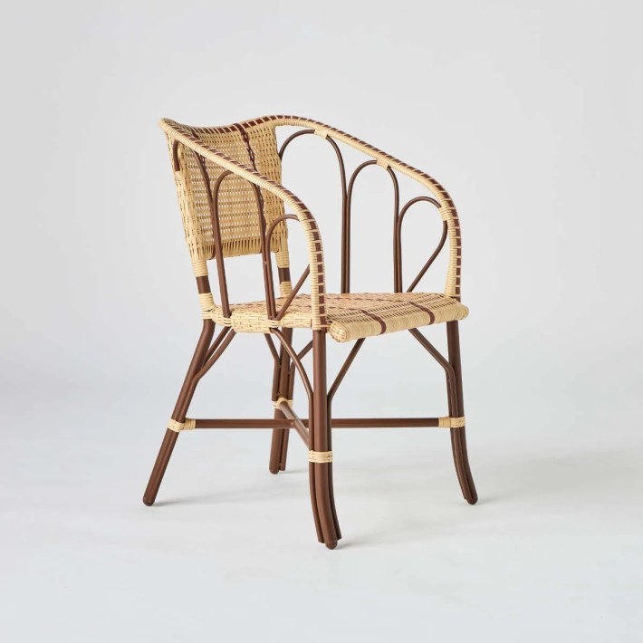 Fauteuil de table en résine tressée pour jardin collection Belle Epoque