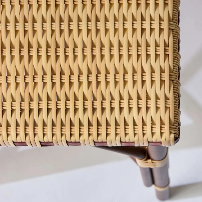 Natural rattan-effect resin weave design coffee table collection for the garden BELLE EPOQUE