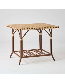 Rectangular garden coffee table from the Belle Epoque collection in woven resin