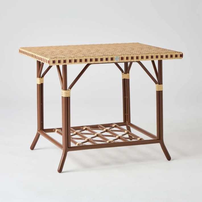 Rectangular garden coffee table from the Belle Epoque collection in woven resin