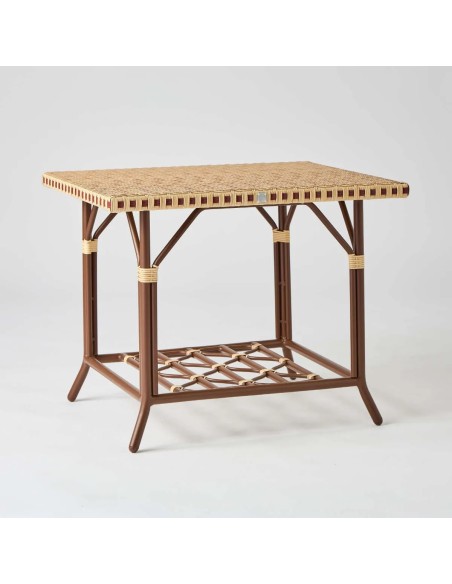 Rectangular garden coffee table from the Belle Epoque collection in woven resin