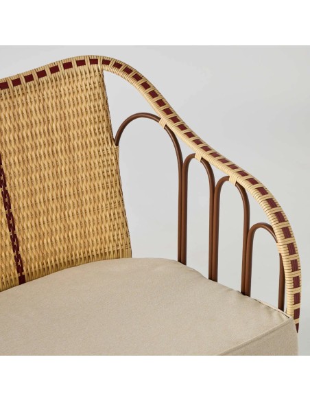 Détail arcades accoudoirs canapé belle époque