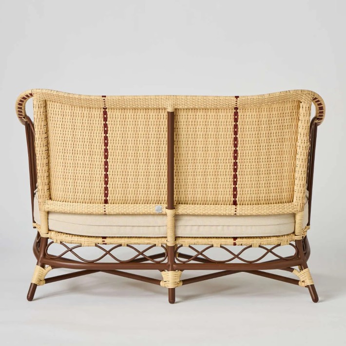 Dos du dossier canapé 2 places en résine imitation rotin collection belle époque