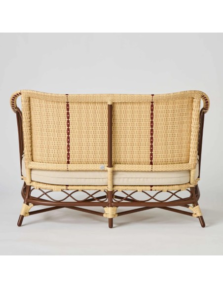 Back of the 2-seater sofa in imitation rattan resin from the Belle Époque collection