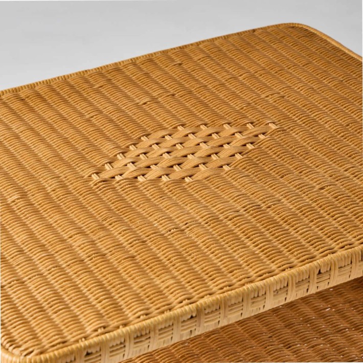 Diamond pattern woven rattan from the Nantucket collection at Kok Maison