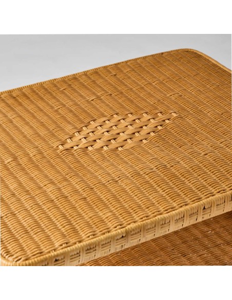 Diamond pattern woven rattan from the Nantucket collection at Kok Maison
