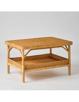 NANTUCKET rectangular honey-coloured rattan coffee table