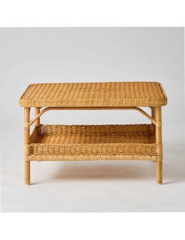 Table basse rectangulaire en rotin NANTUCKET couleur miel 2
