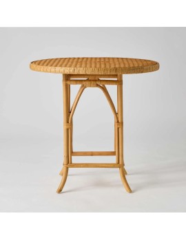 Honey-coloured rattan dining table Eugénie grandfather collection at KOK maison 2