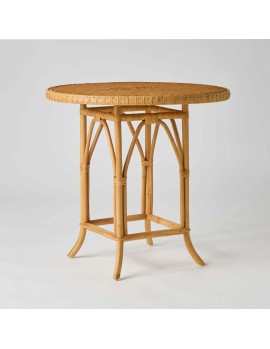 Table de repas en rotin couleur miel Eugénie collection grand-père chez KOK maison