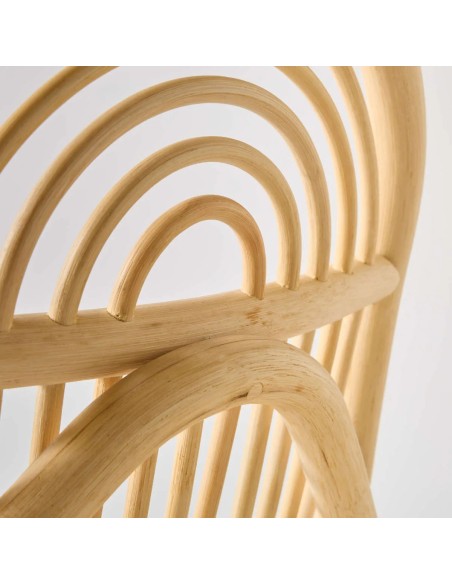 Detail of the curved rattan cane on the Sillon chair, available at Kok Maison.