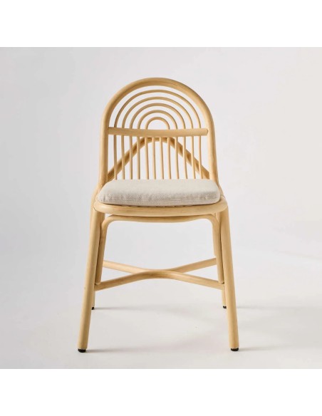 Vue de face, chaise en rotin sillon de la collection orchid edition. Rotin moderne par kok maison