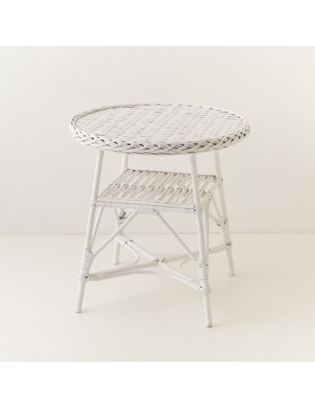 Mélina wicker table with woven top