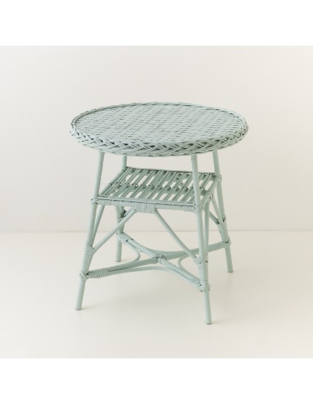 Mélina lacquered wicker table with woven top
