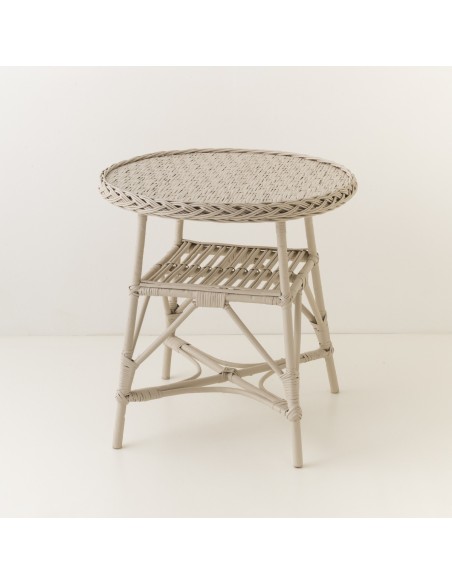 Mélina wicker table with woven top