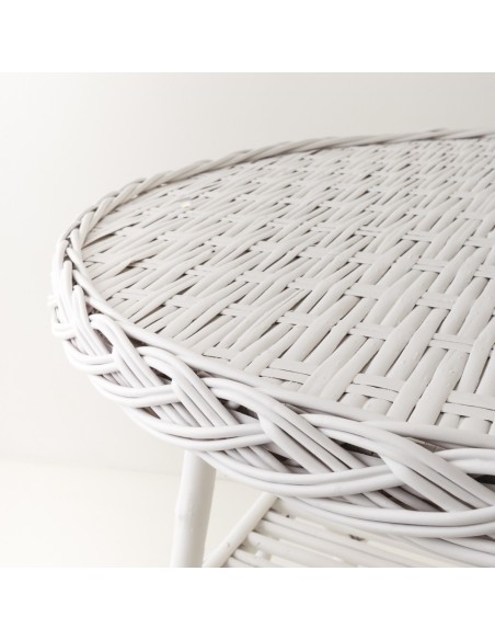 Mélina wicker table with woven top