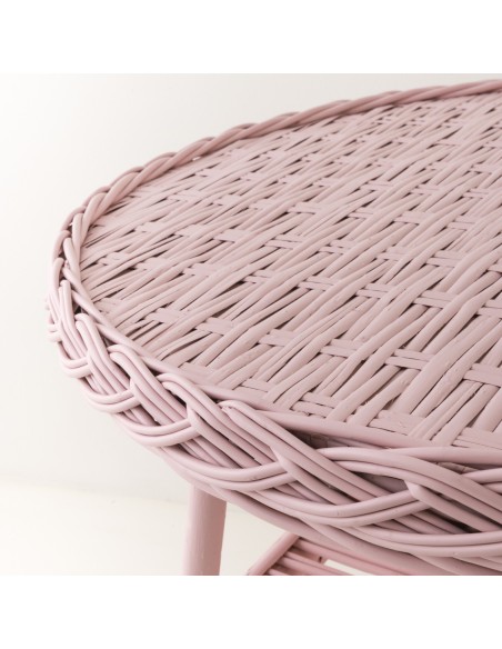 Mélina wicker table with woven top