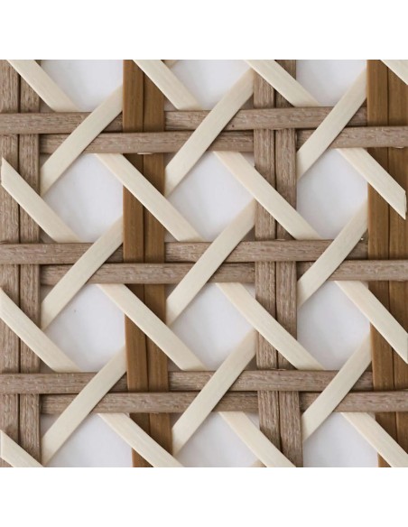 Close-up detail of 3-colour resin weave sample from the ANTIBES RECIF collection