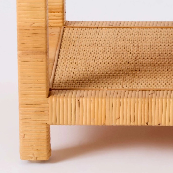 Detail under the bedside table: a rattan drawer from the Saigon collection by Kok Maison.