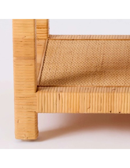 Détail sous plateau du chevet un tiroir en rotin collection Saïgon par kok maison