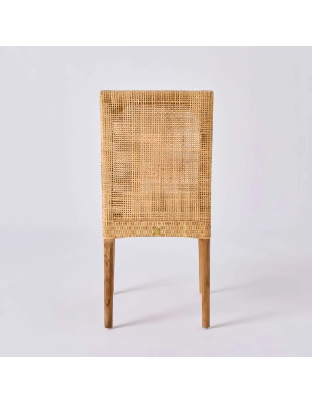 Rear view of Saigon chair in rattan cane with teak legs at Kok Maison