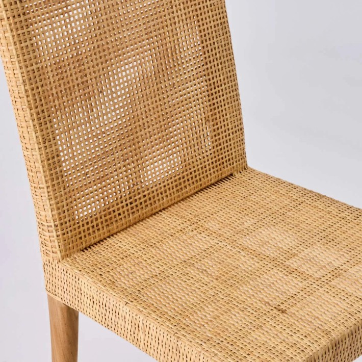 Détail de l'assise de la chaise en cannage de rotin Saïgon