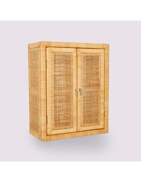 Saigon openwork cane rattan cabinet