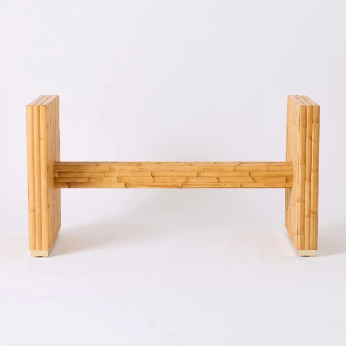 Front view of RIVIERA rectangular rattan table leg at Kok Maison