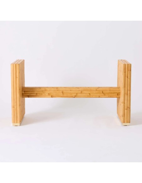 Front view of RIVIERA rectangular rattan table leg at Kok Maison