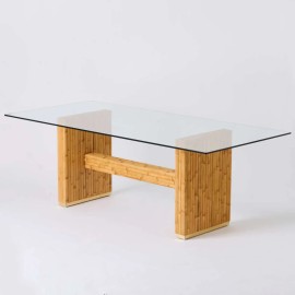 Table de repas rectangulaire en rotin collection Riviera par Kok Maison