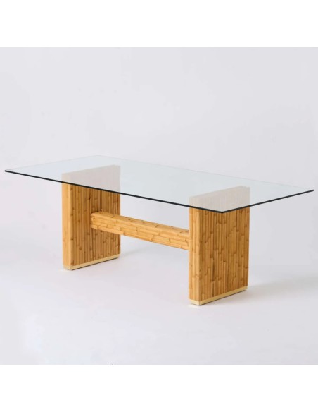 Table de repas rectangulaire en rotin collection Riviera par Kok Maison