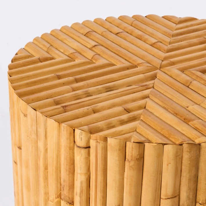 Detail of round rattan foot from the Riviera collection by Kok Maison