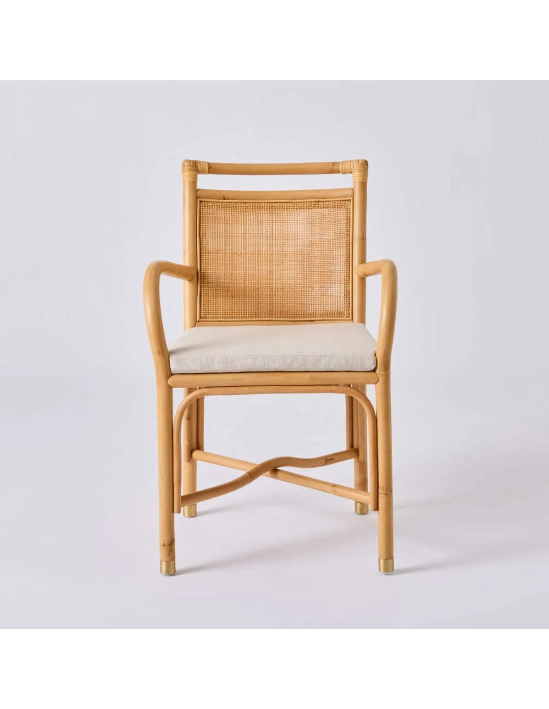 Beige Rattan Linen Riviera rattan dining armchair beige linen fabric